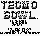 Tecmo Bowl title screen for GameBoy